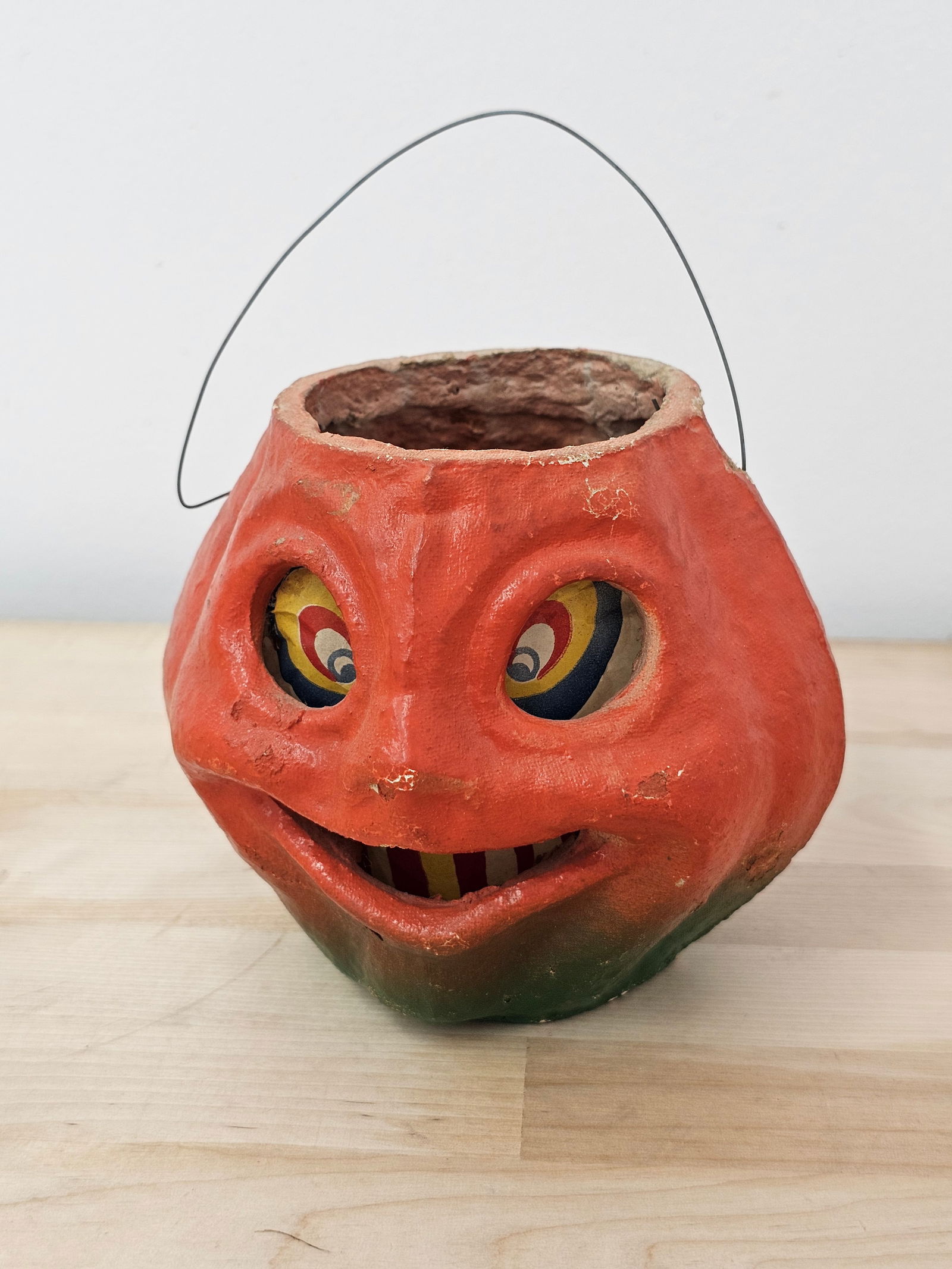 5"T Vintage Pulp Paper Mache Halloween Pumpkin Jack O Lantern (1 of 12)