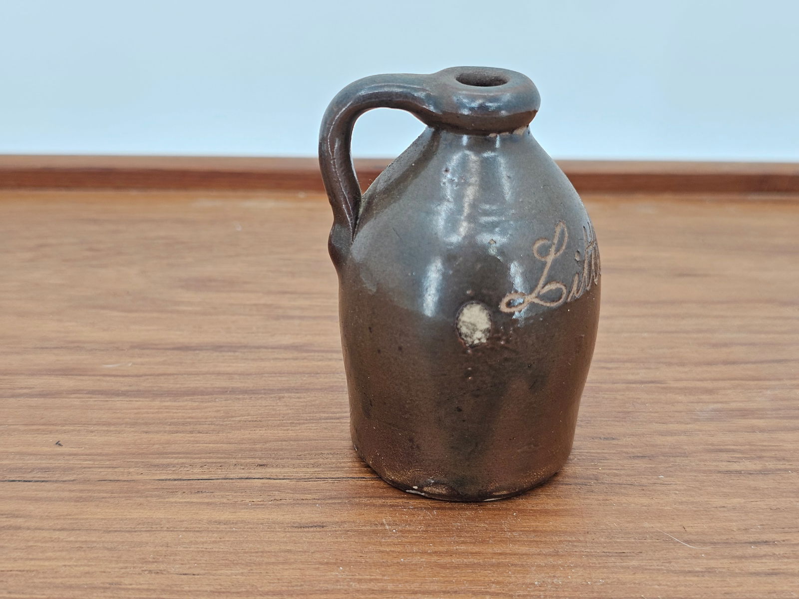 Antique Folk Art Stoneware "Little Brown Jug" - Dated 1876 (1 of 10)