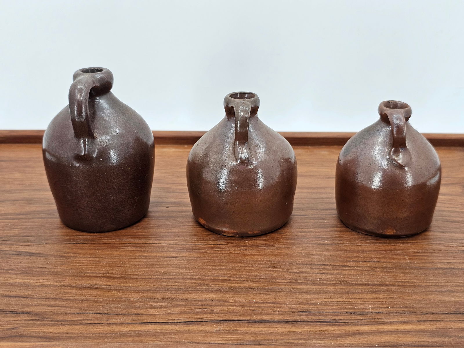 Lot of Antique 19th C. Folk Art Miniature "Little Brown Jugs" - 3"T (1 of 11)