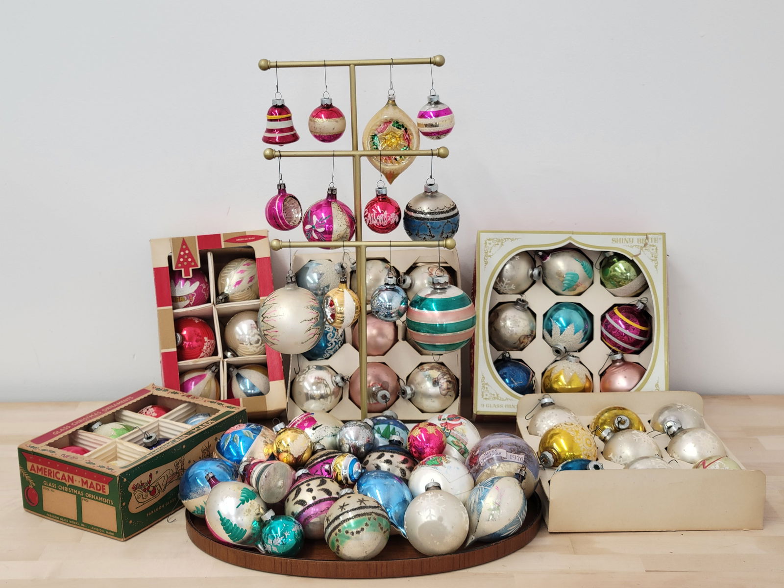 Estate Found lot of Antique Christmas Ornaments in Boxes (1 of 19)