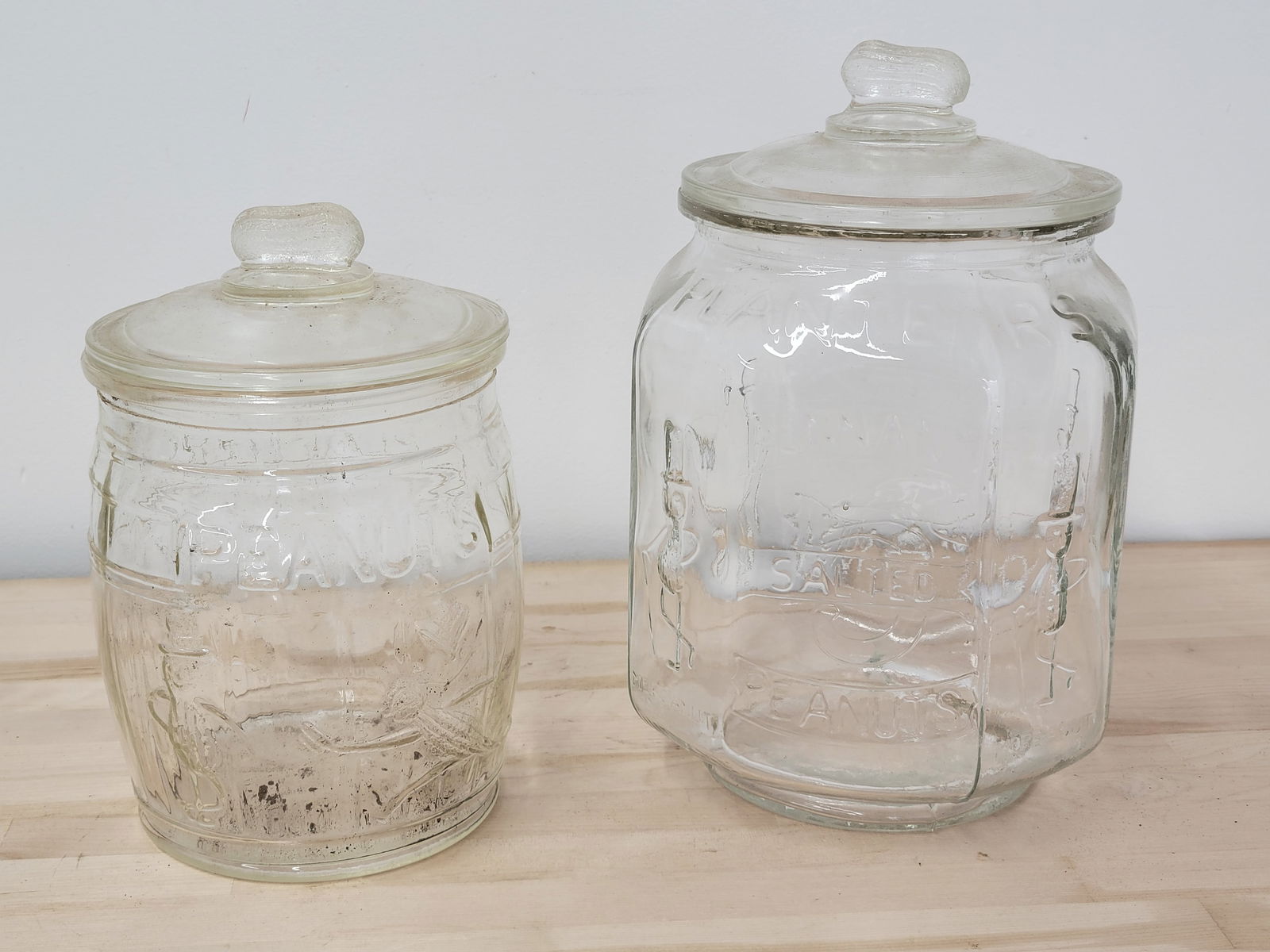 Pair of Antique Planters Peanuts "Mr Peanut" Glass Country Store Display Jars (1 of 20)