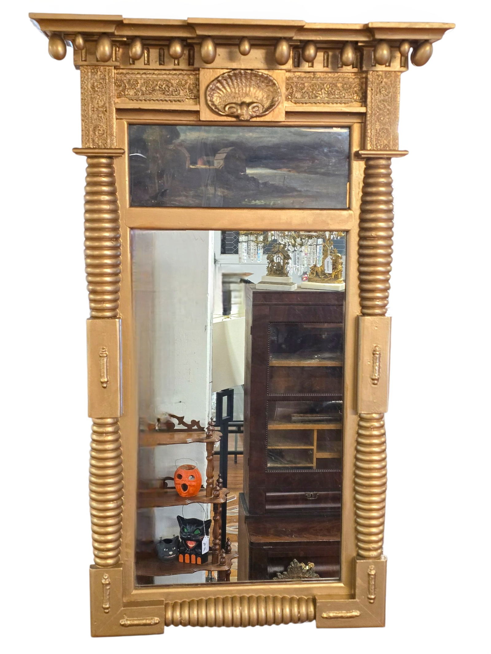 Antique Federal Gilt Wood Hall Mirror - Early 20th Century (1 of 15)