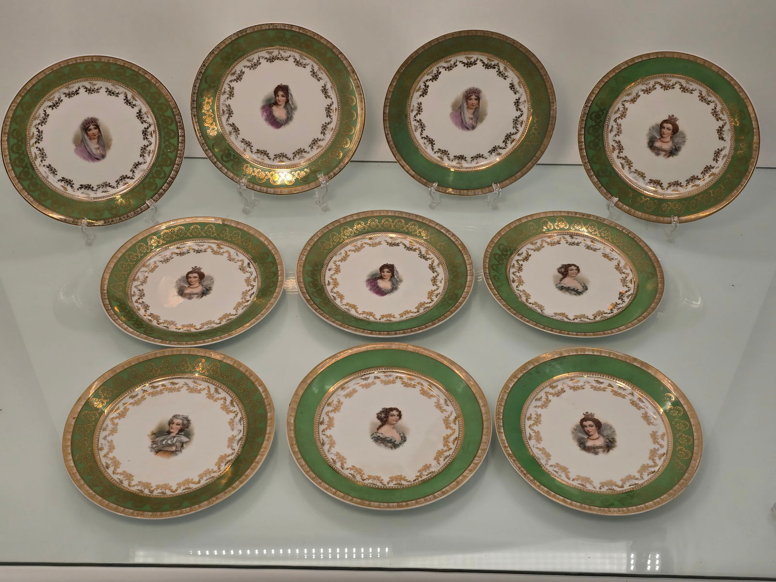 Set of Antique Austrian Porcelain Portrait Plates (1 of 13)