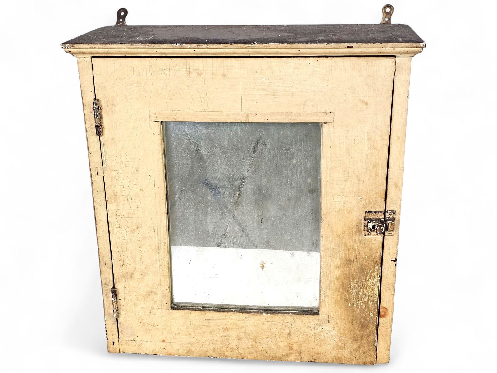 Antique White Painted Country Cottage Medicine Cabinet (1 of 12)