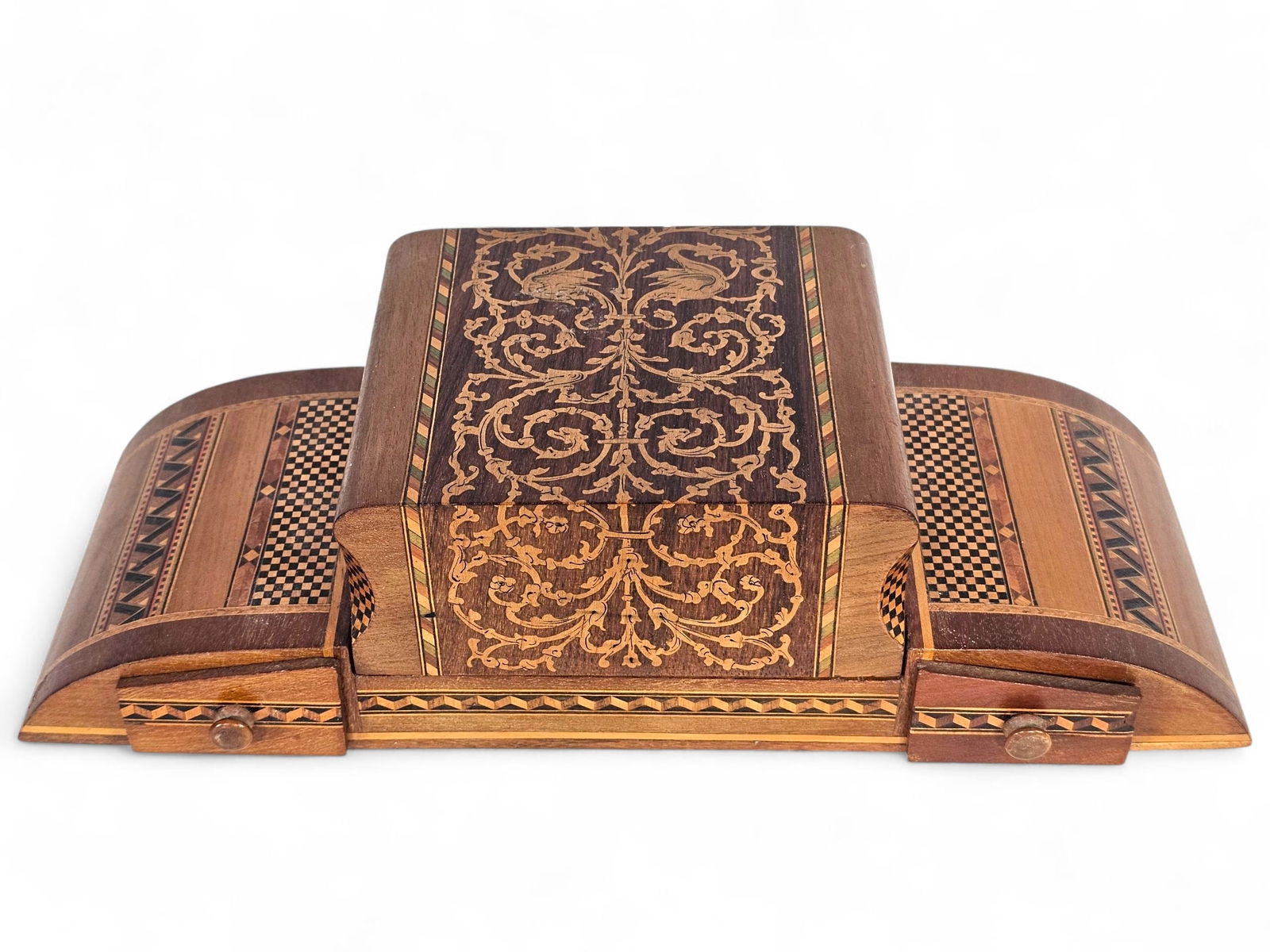 Antique 20 th C. English Mosaic Inlaid Music/Cigarette Box (1 of 9)