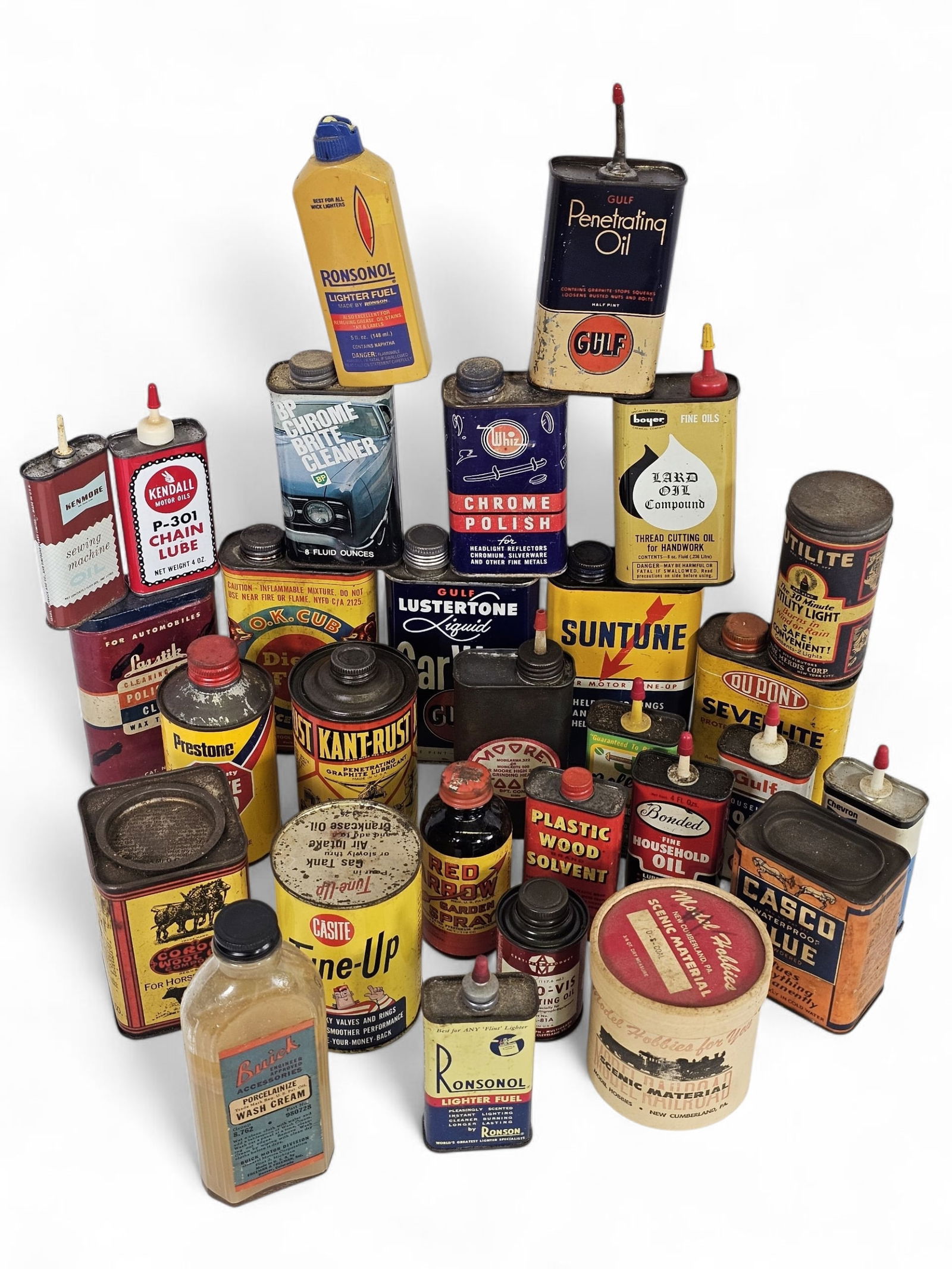 Lot of Vintage Automotive Cans, Assorted Fluids & Cleaners (1 of 13)