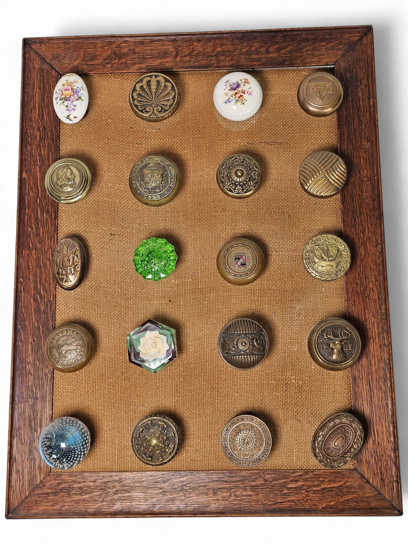 Collection of 20 Rare & Unusual Antique Door Knobs - On Wall Display (1 of 10)