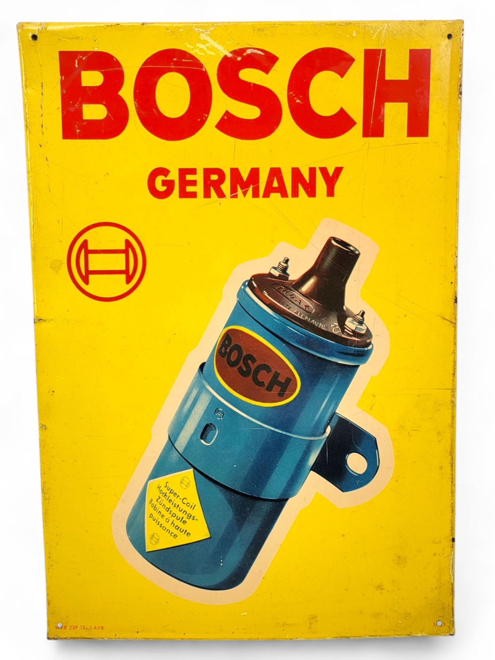 Vintage Bosch Germany Tin Lithograph Automotive Advertising Sign (1 of 4)