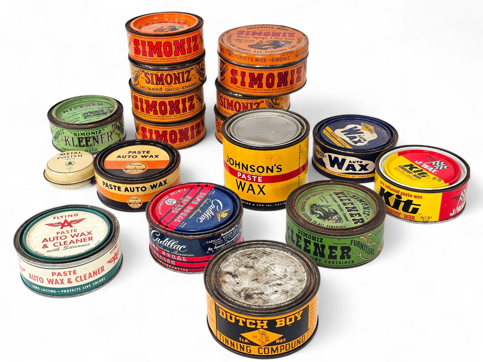 Collection of Vintage Wax & Polish Tins - Simoniz & More (1 of 10)