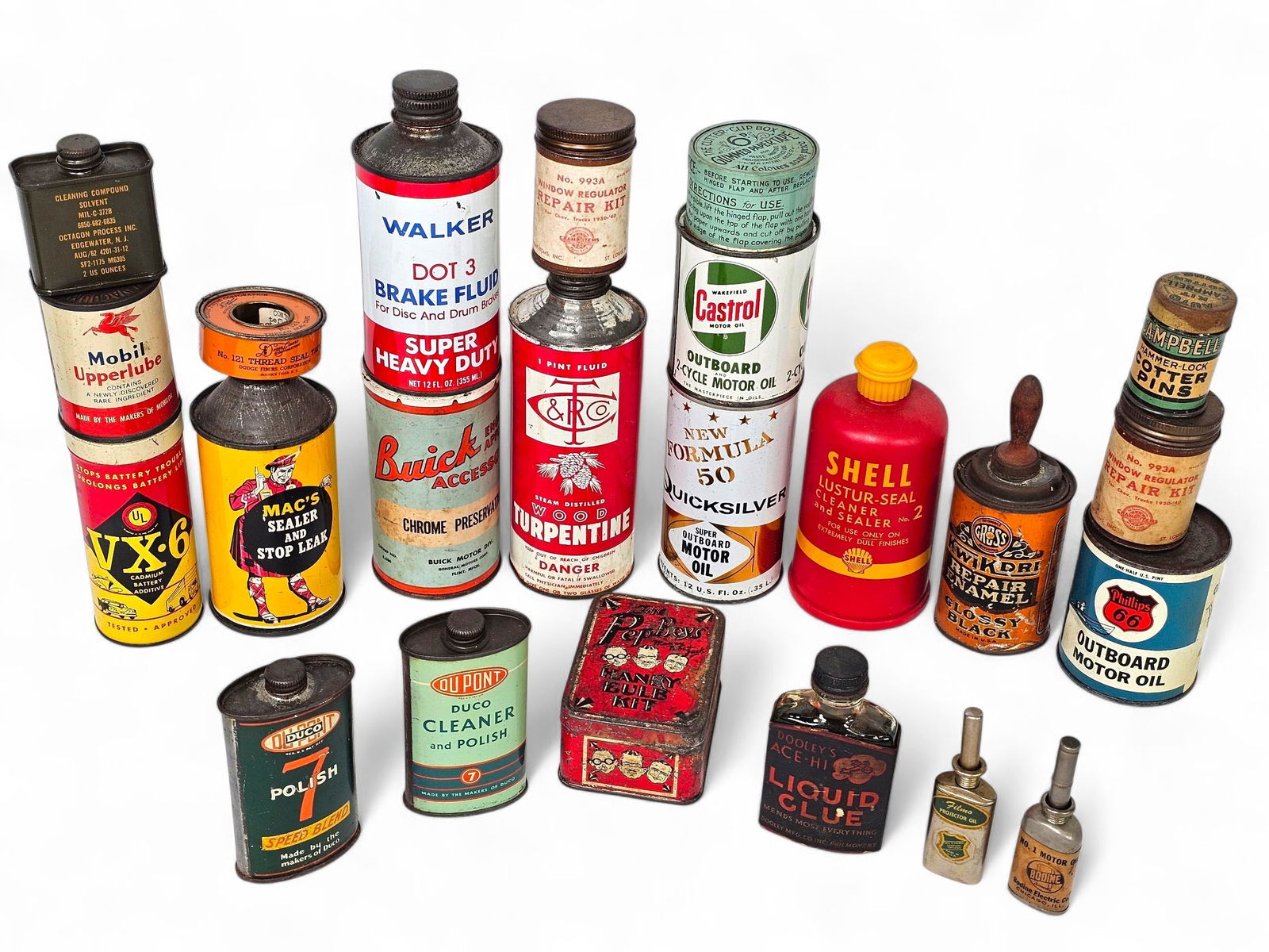 Lot of Vintage Automotive Cans, Fluids & Cleaners (1 of 15)