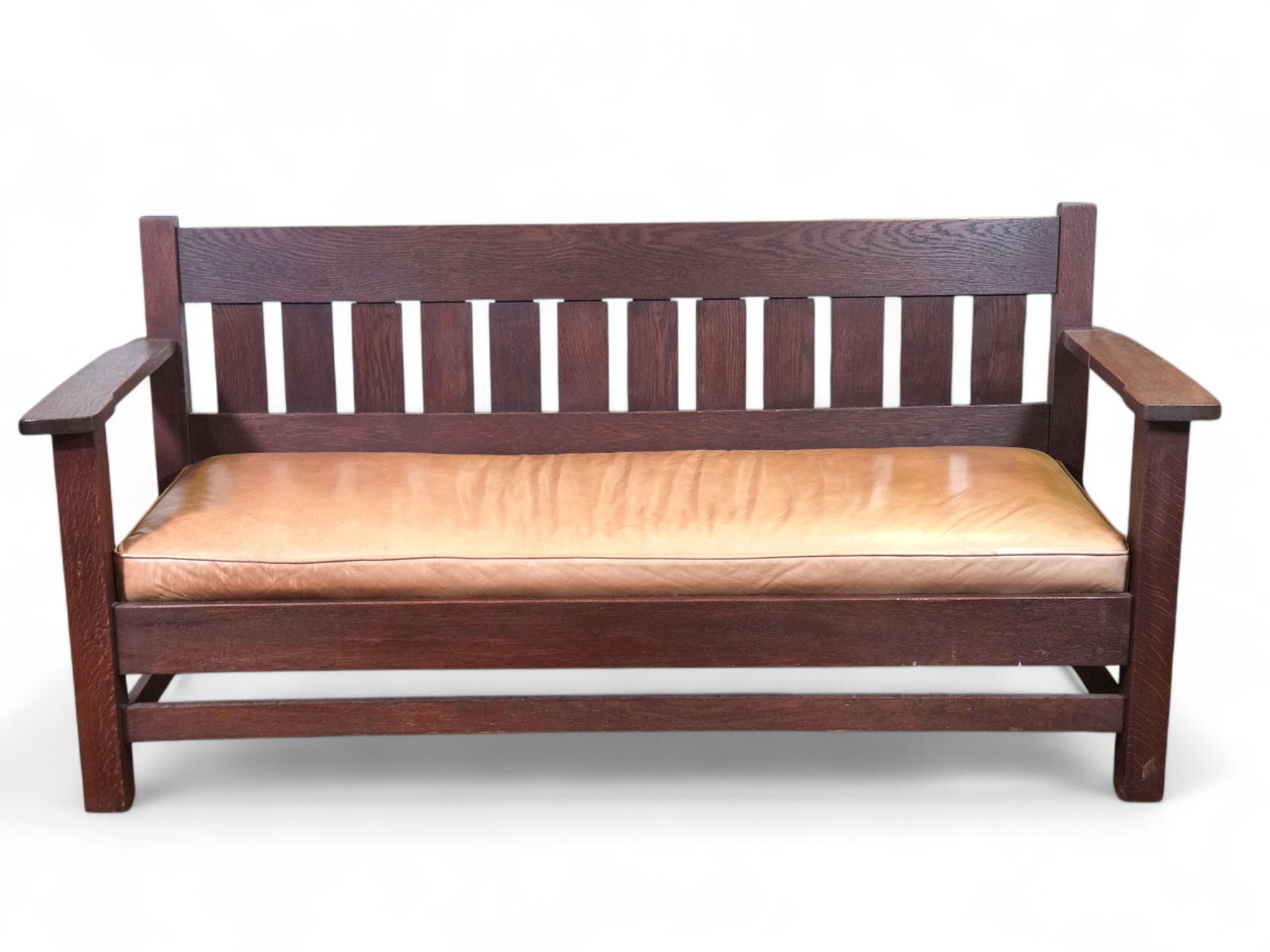 Antique Mission Oak Sofa Chair - 75" Long (1 of 20)