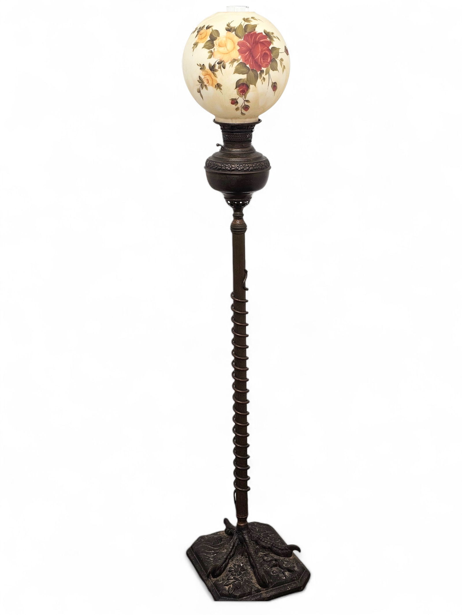 Bradley & Hubbard Brass and Cast Iron Serpent & Claw Foot Floor Lamp (1 of 17)