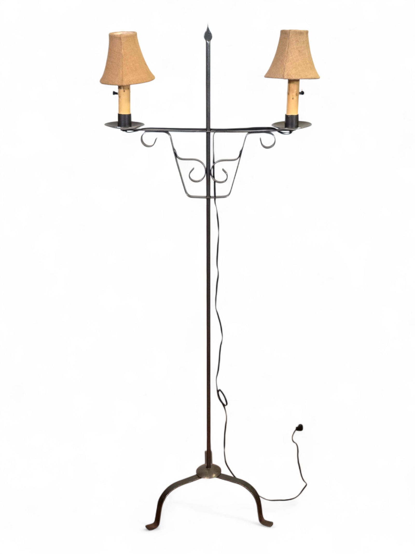 2-Light Wrought Iron Floor Lamp (1 of 7)