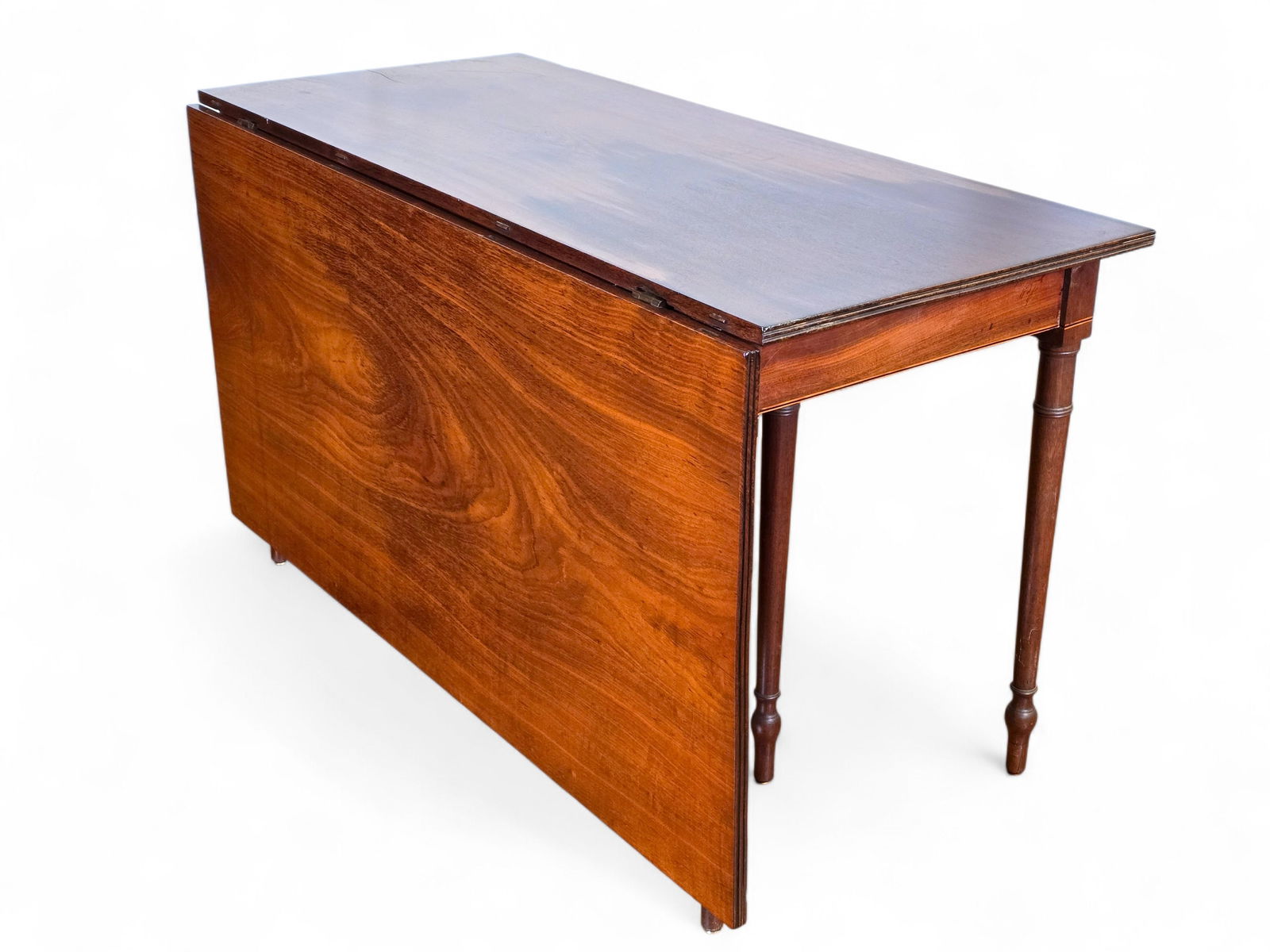 Antique Sheraton Style Swing Leg Drop Leaf Dining Table (1 of 13)