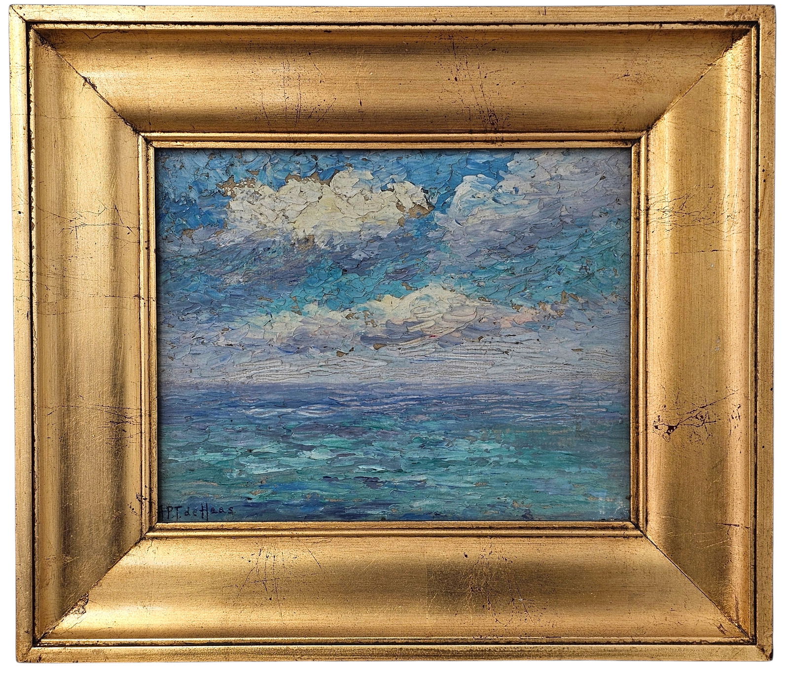 Alice Preble Tucker De Haas (New York/Massachusetts, 1859-1920) Oil on Board: Alice Preble Tucker De Haas (New York/Massachusetts, 1859-1920)Oil on board depicting an ocean scene.The painting is in good overall antique condition and is housed in a period-style gilt wood frame.