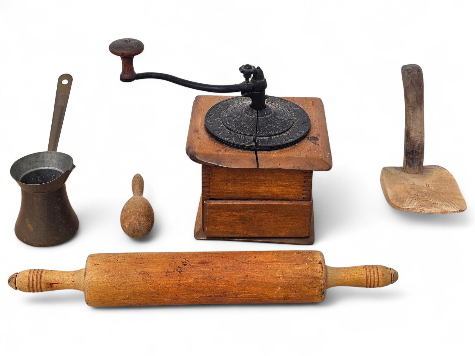 (6pc) Primitive & Vintage Wood & Metal Kitchen Tools (1 of 20)