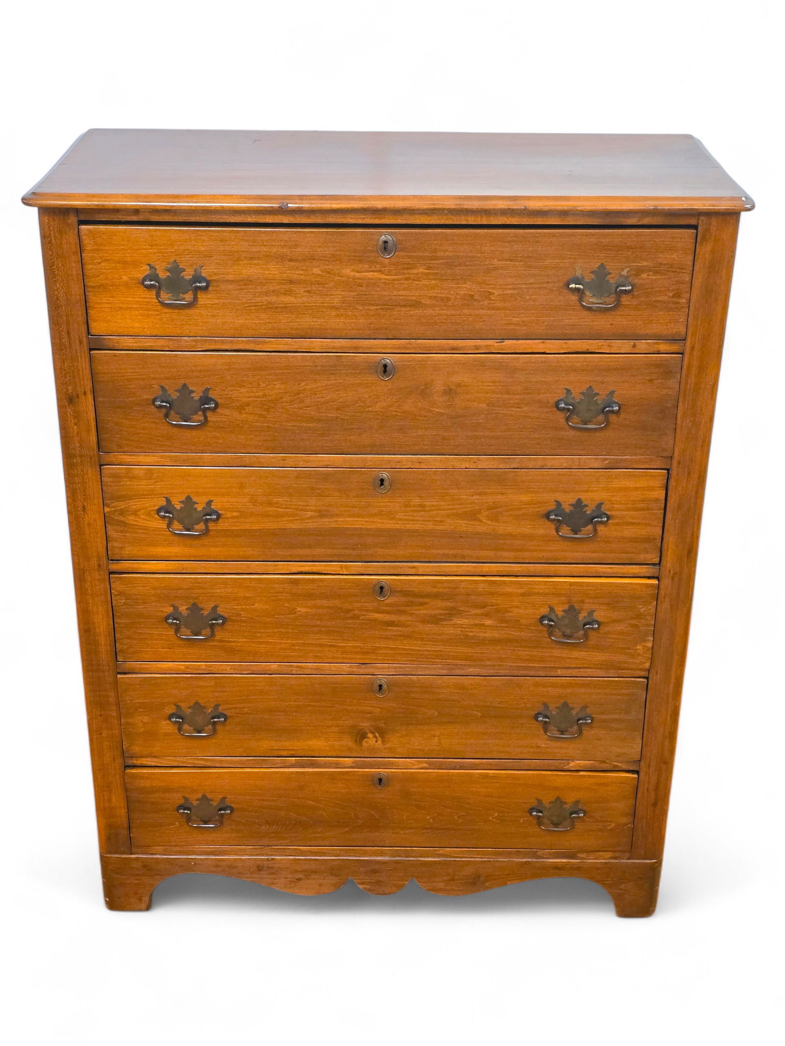 Late 19th C. Chippendale Style Pine Tall Chest of Drawers (1 of 16)