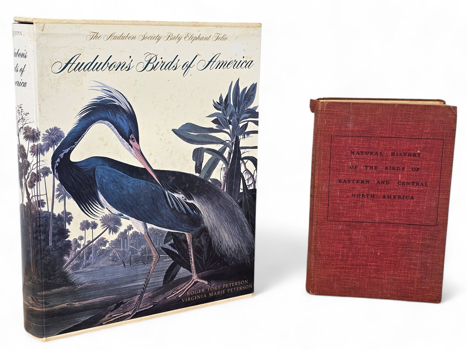 Pair of Bird Books Including Audubon's Birds of America: This lot includes a cased hardbound "Audubon's Birds of America" and "Natural History of the Birds of Eastern and Central North America". Some wear to cover and d=binding of smaller book but no other 