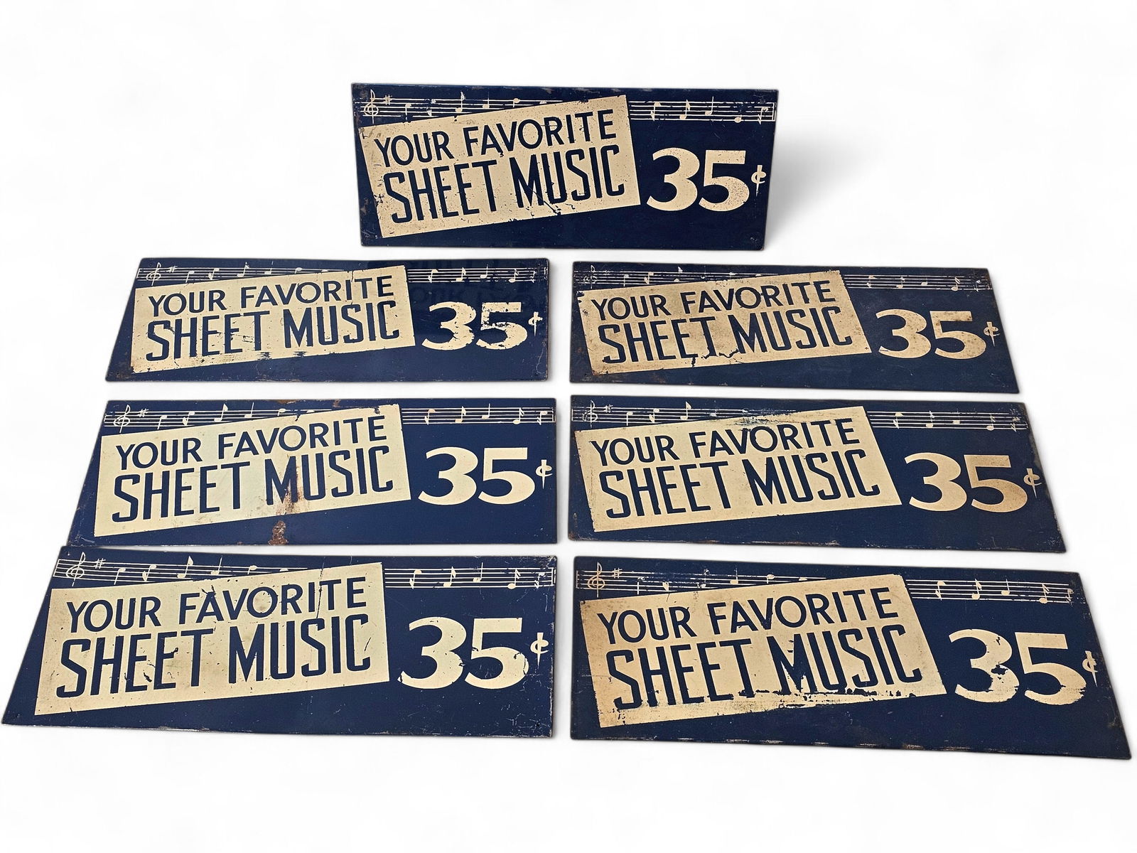 (4pc) Your Favorite Sheet Music for 35 Cents Tin Litho Advertising Signs (1 of 9)
