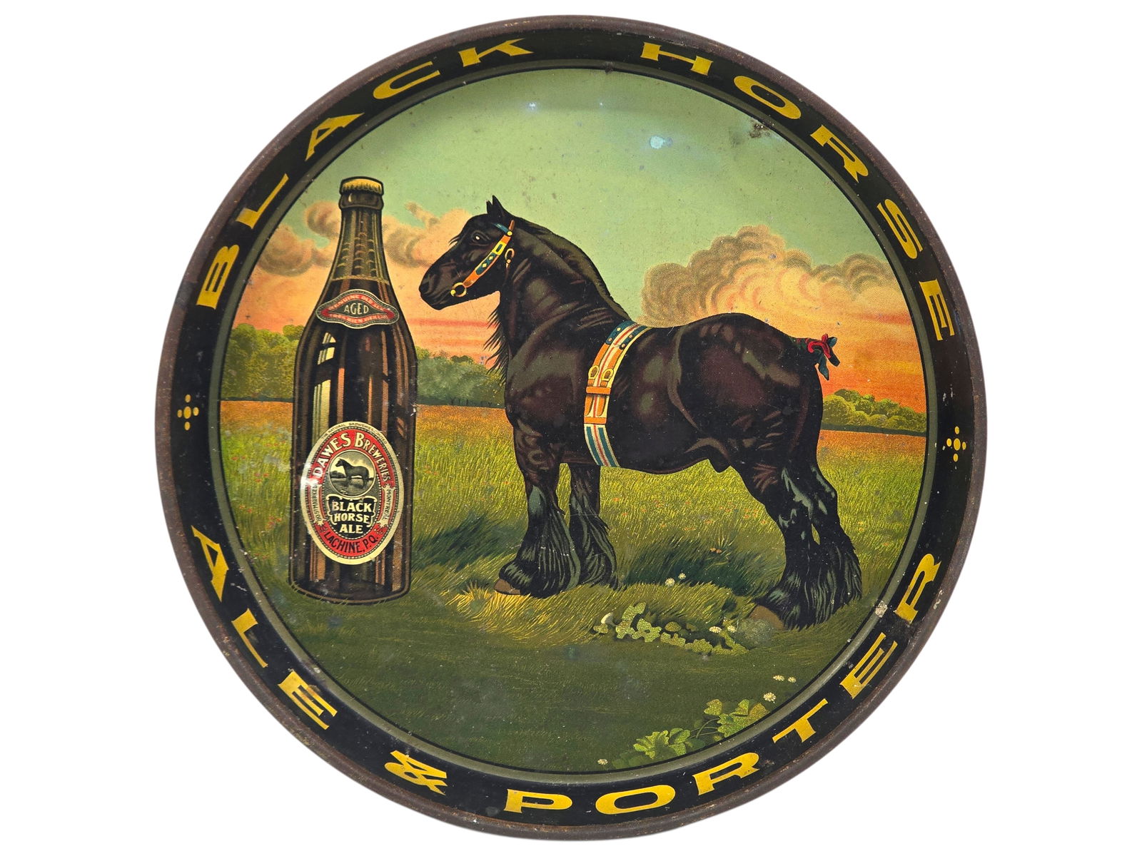 Dawes Brewery Black Horse Ale and Porter Advertising Tray (1 of 9)