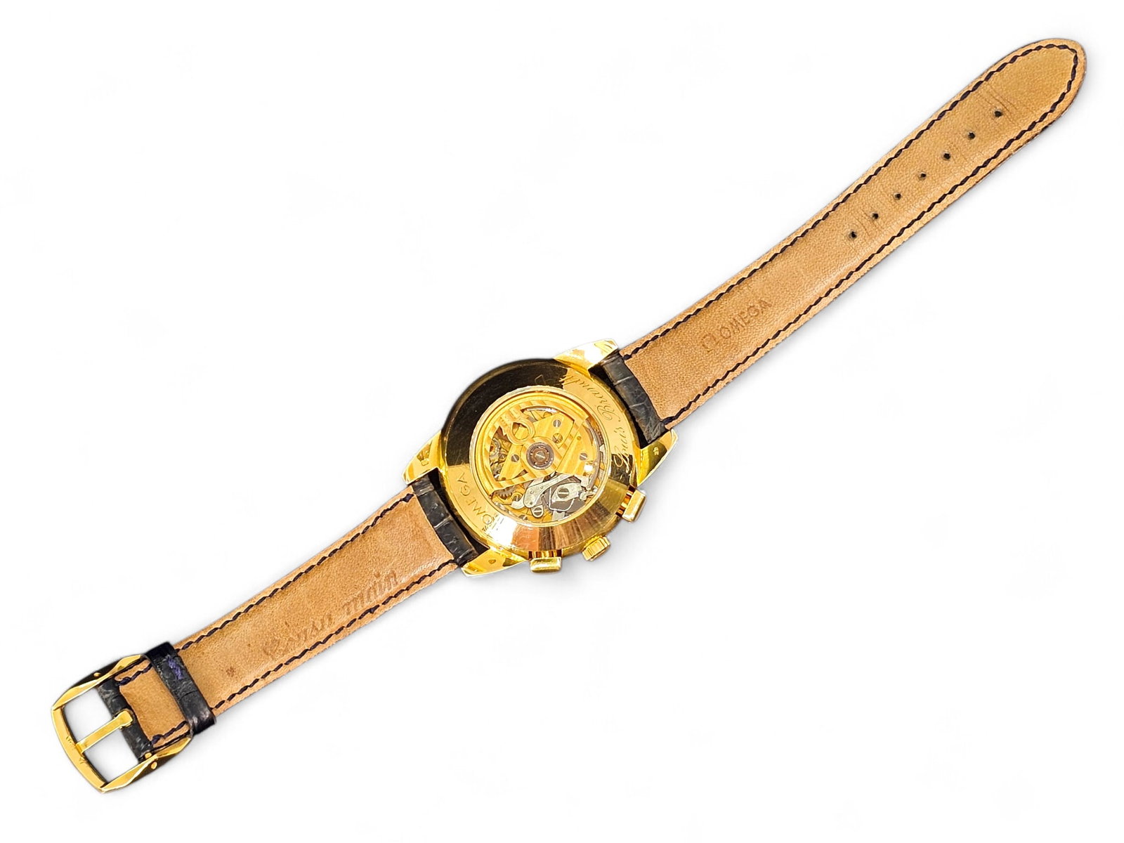 18K Gold Omega Louis Brandt Chronograph Watch - 12