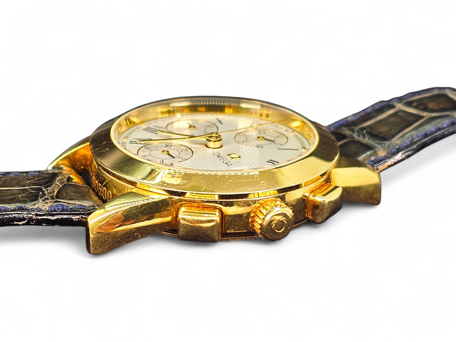 18K Gold Omega Louis Brandt Chronograph Watch - 2