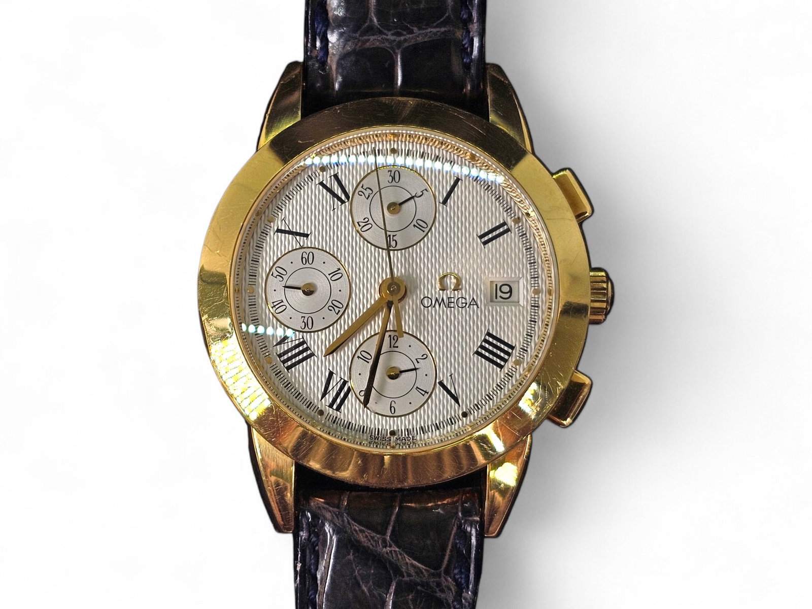 18K Gold Omega Louis Brandt Chronograph Watch - 5