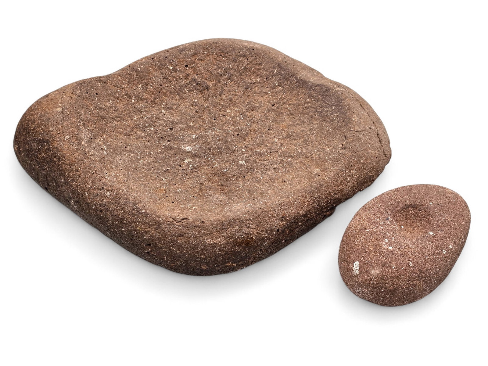 Pair of Native American Stone Bowls - 10"W: This lot features Native American artifacts from a large, privately held collection spanning pieces attributed to the prehistoric era through more modern periods. All items are offered exactly as show