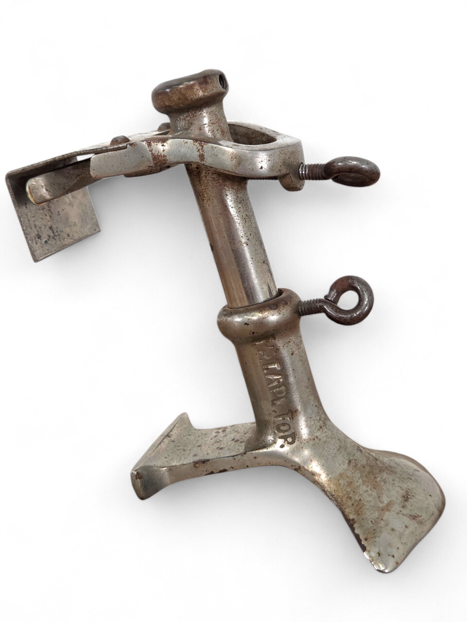 Original Edison / Columbia Crane Base for Cylinder Phonographs: The cane base mounts onto the side of a case, unbranded by attributed to Hawthorne & Sheble. In good original antique condition, see photos for more details on the piece and its condition. 