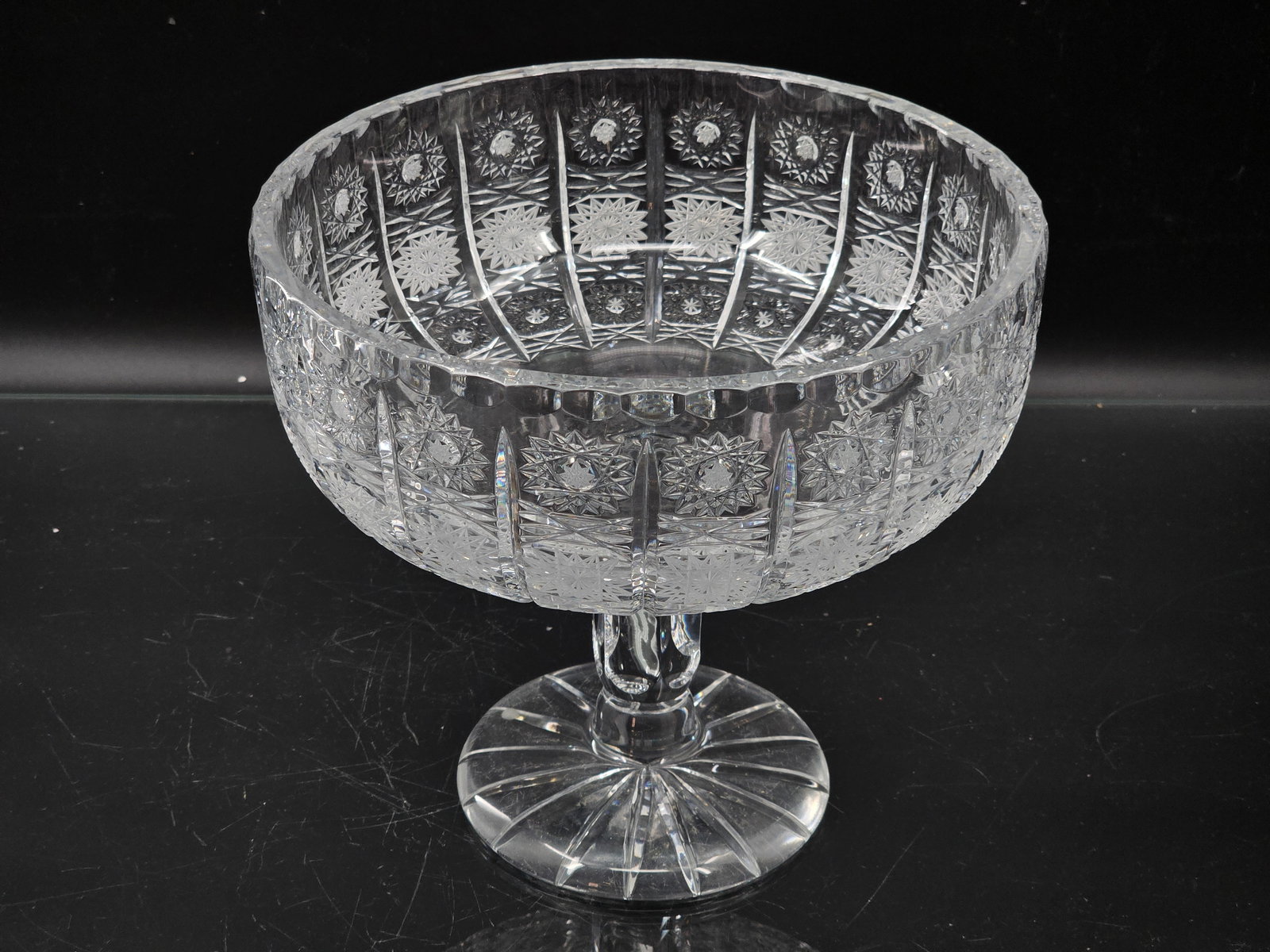 Antique Brilliant Era Cut Crystal Glass Compote (1 of 9)