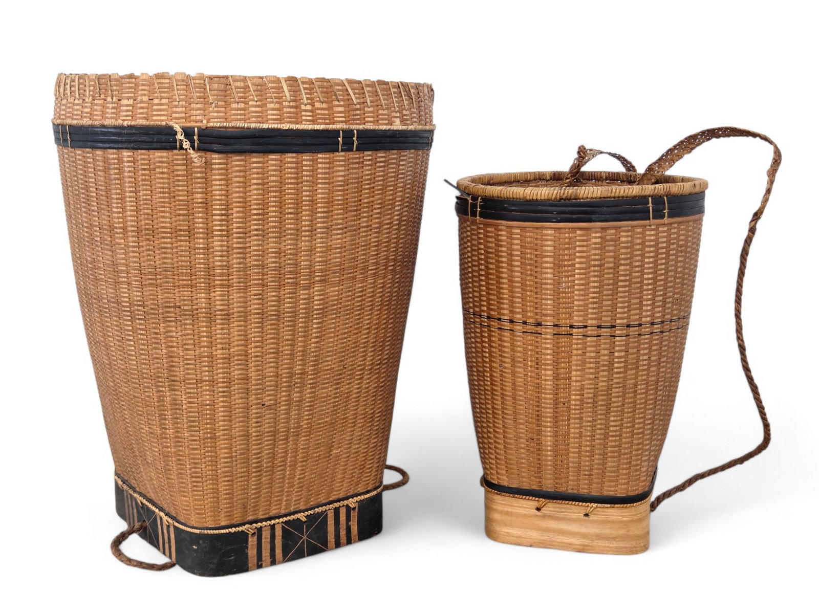 Pair of Vietnamese Woven Shoulder Baskets (1 of 18)