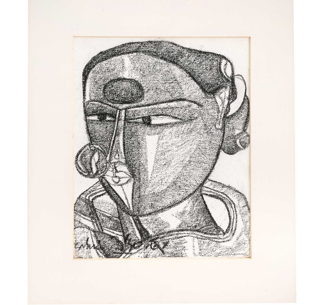 TELANGANA WOMAN: CHARCOAL ON CANVAS BY THOTA VAIKUNTAM - 5
