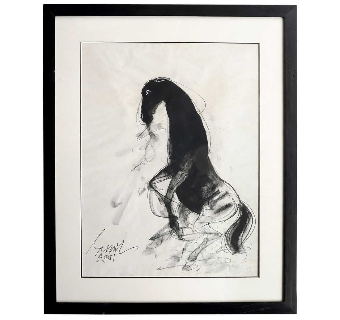 CHARCOAL ON PAPER: UNTITLED (HORSE) BY DAS, SUNIL - 3