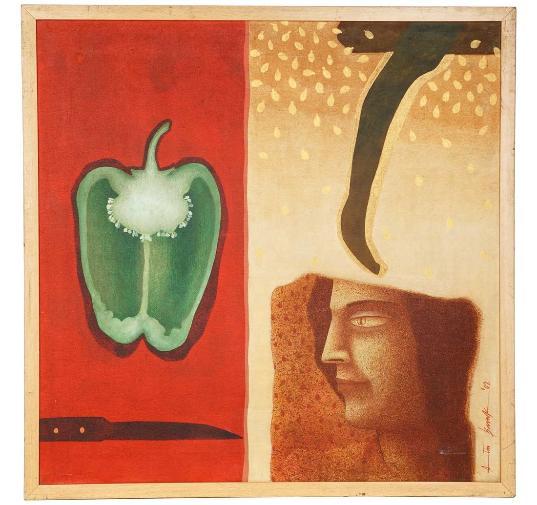 ACRYLIC ON CANVAS BY BASAK, ATIN. SHARP KNIFE AND THE SEEDS RAIN - 5