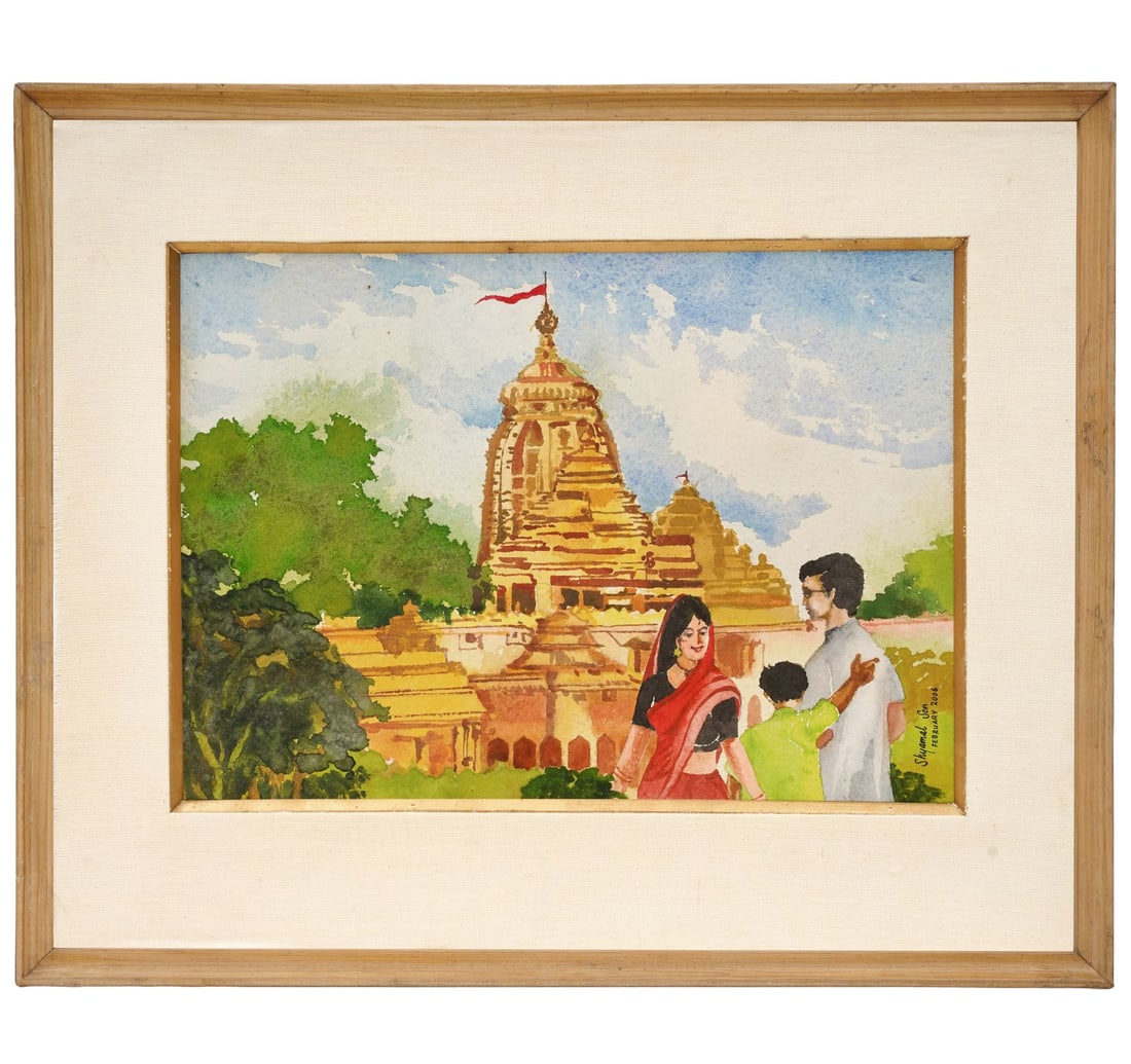 A FAMILY VISIT TO JAGANNATH TEMPLE, PURI: WATERCOLOUR ON PAPER BY SHYAMLAL SEN - 4