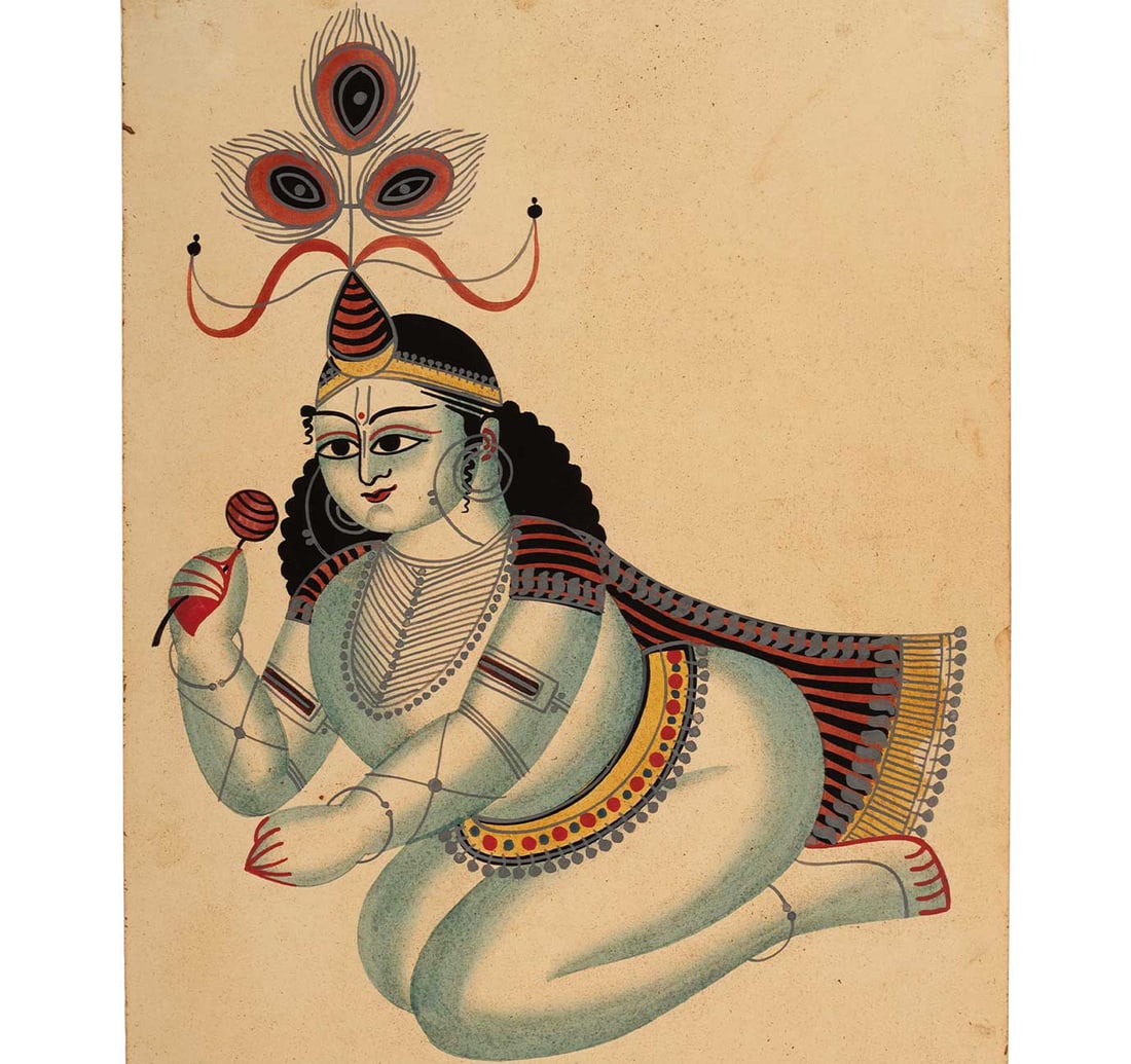 KALIGHAT PAINTING: BABY KRISHNA (1 of 2)