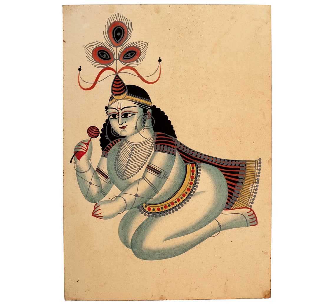 KALIGHAT PAINTING: BABY KRISHNA - 2