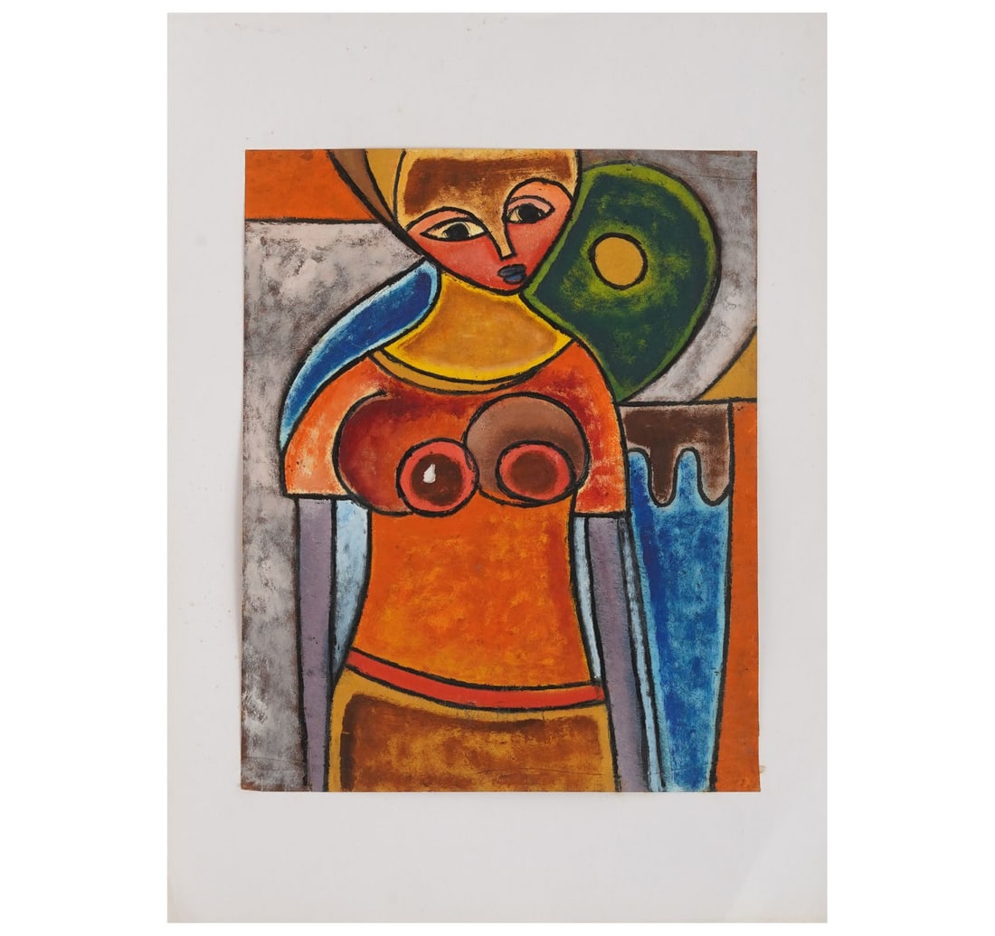 POSTER COLOUR ON PAPER BY NIGERIAN CONTEMPORARY ARTIST, OSOGBO SCHOOL. - 3