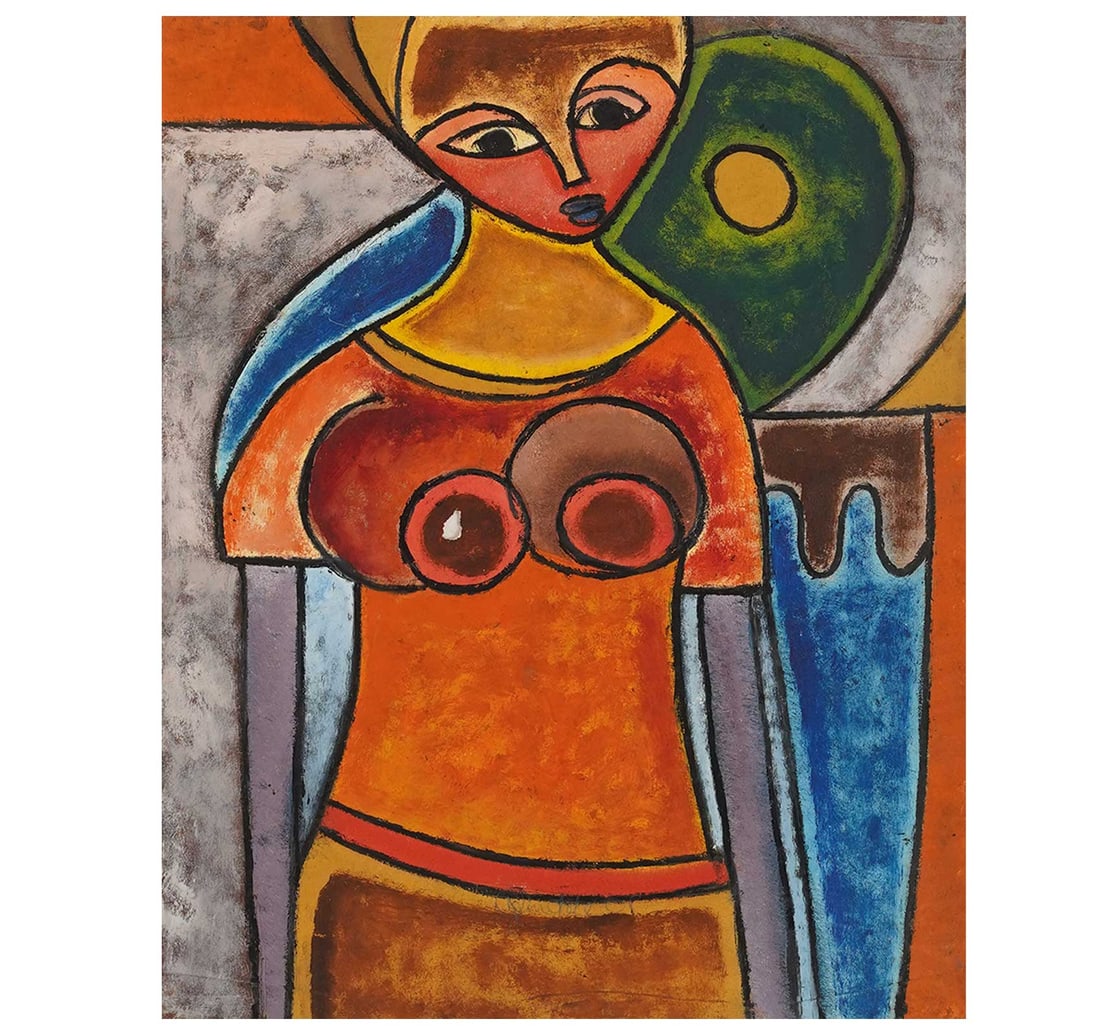 POSTER COLOUR ON PAPER BY NIGERIAN CONTEMPORARY ARTIST, OSOGBO SCHOOL. - 4