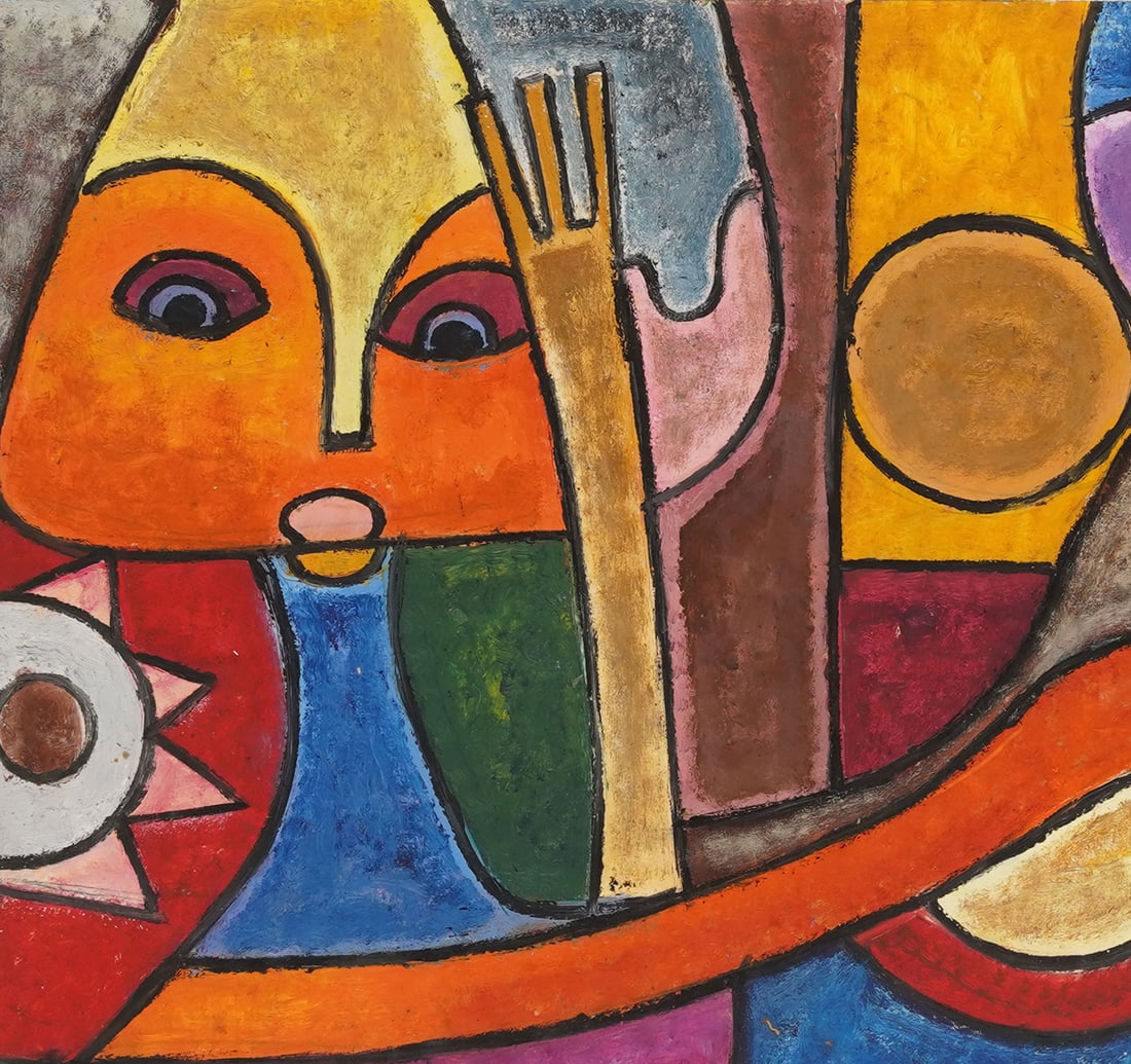 POSTER COLOUR ON PAPER BY NIGERIAN CONTEMPORARY ARTIST, OSOGBO SCHOOL. - 4