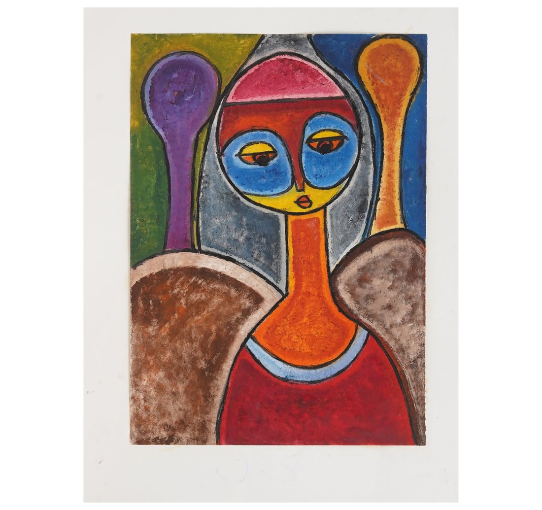 POSTER COLOUR ON PAPER BY NIGERIAN CONTEMPORARY ARTIST, OSOGBO SCHOOL. - 3