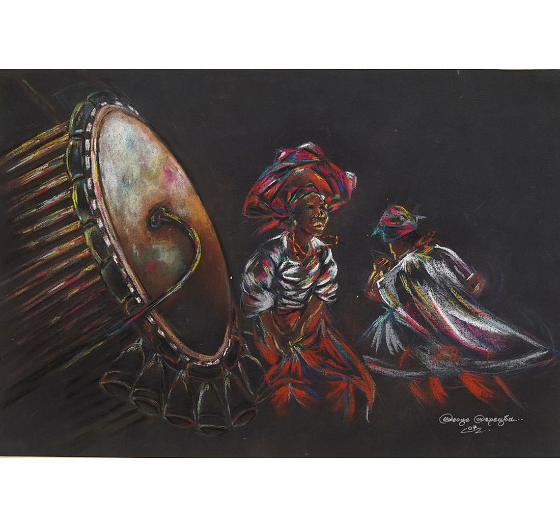 UNTITLED PASTEL & POSTER COLOUR ON PAPER: AFRICAN CONTEMPORARY ART Year: 2007 Size: 35 x 50.5 cm (13.7 x 19.8 Inches) Mount/Sheet Size: 52 x 63.4 cm (20.4 x 24.9 Inches) Signed Indistinctly and dated (lower right) This striking pastel