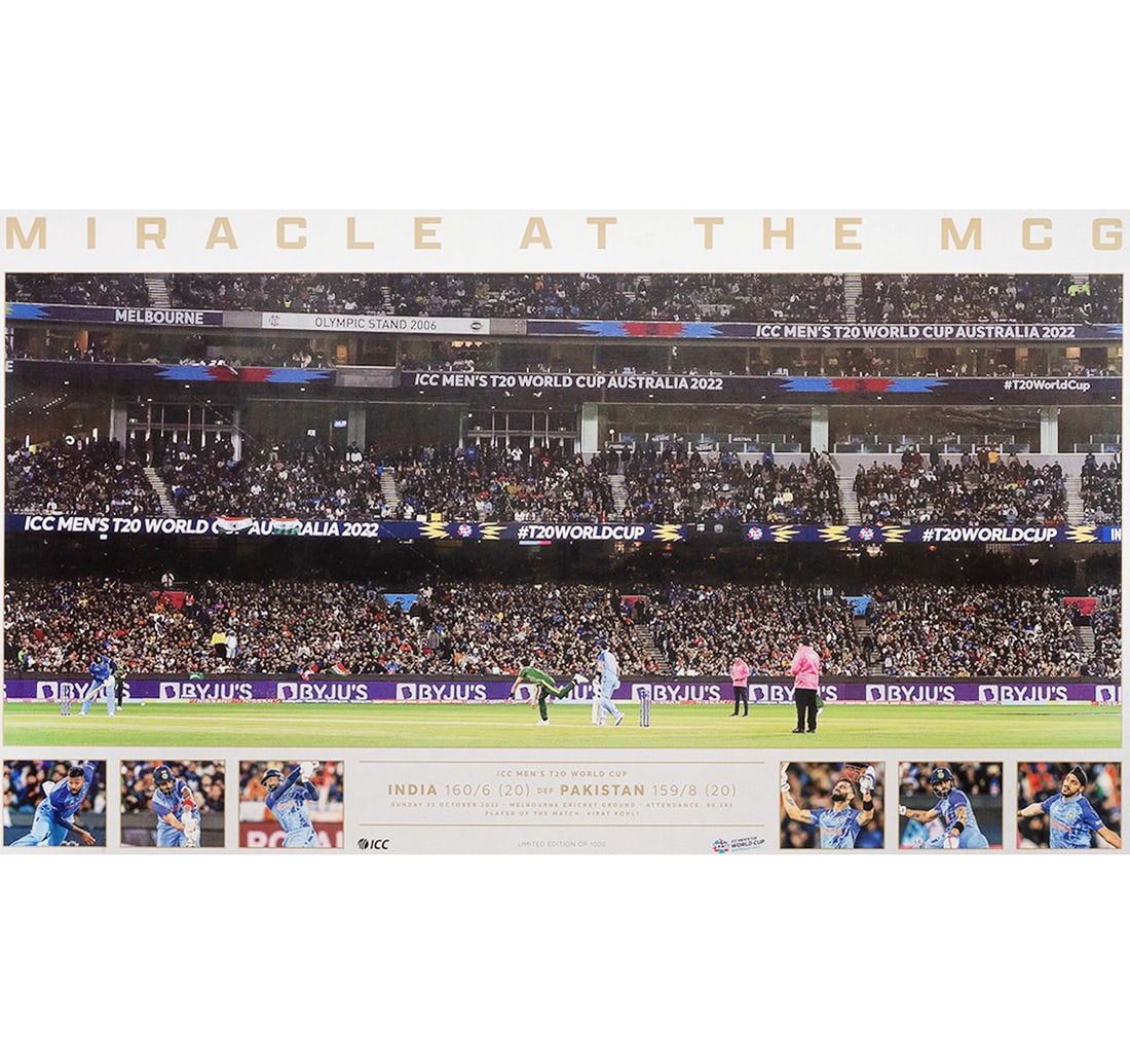 ICC CERTIFIED-COLOURED LITHOGRAPH: MIRACLE AT THE MCG (1 of 5)