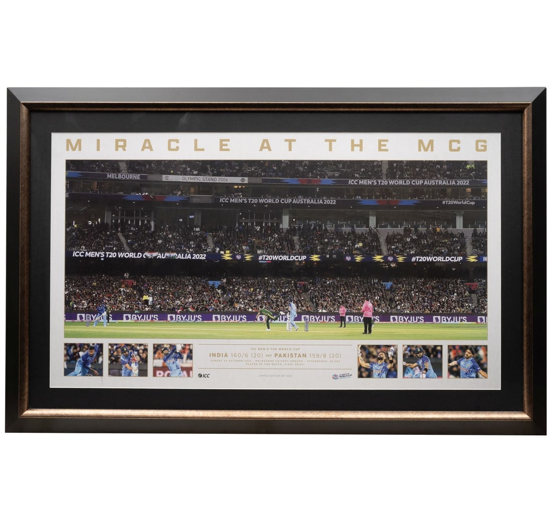ICC CERTIFIED-COLOURED LITHOGRAPH: MIRACLE AT THE MCG - 2