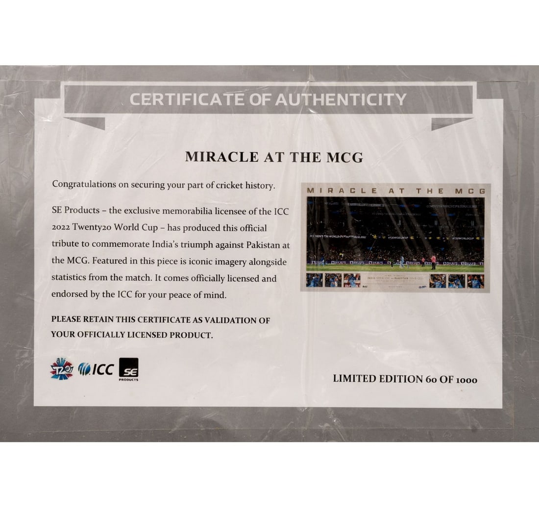 ICC CERTIFIED-COLOURED LITHOGRAPH: MIRACLE AT THE MCG - 3
