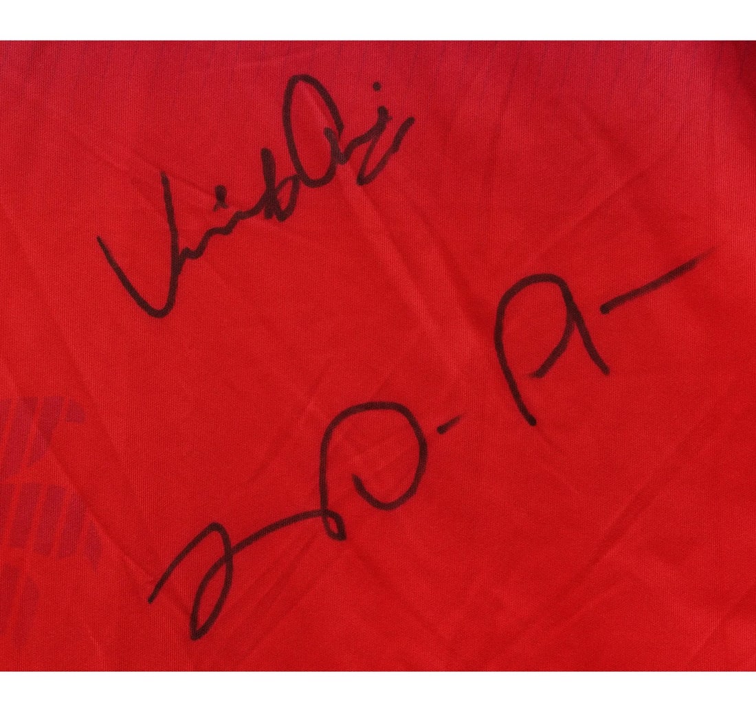 RCB 2024 PUMA FAN EDITION JERSEY WITH TAG SIGNED BY VIRAT KOHLI AND FAB DU PLESSIS - 2