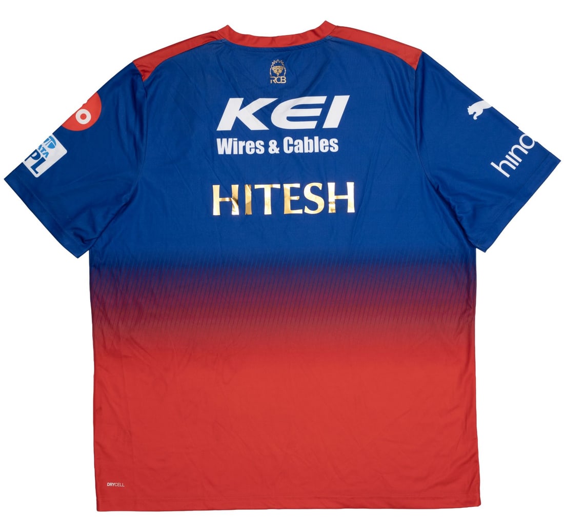 RCB 2024 PUMA FAN EDITION JERSEY WITH TAG SIGNED BY VIRAT KOHLI AND FAB DU PLESSIS - 4