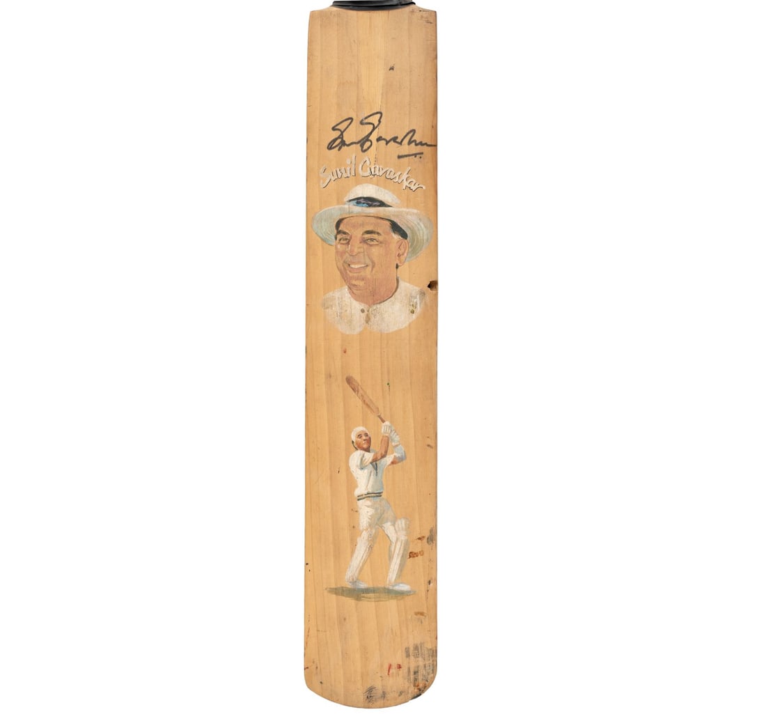 SUNIL GAVASKAR'S AUTOGRAPHED HAND-PAINTED COMMEMORATIVE BAT - 5