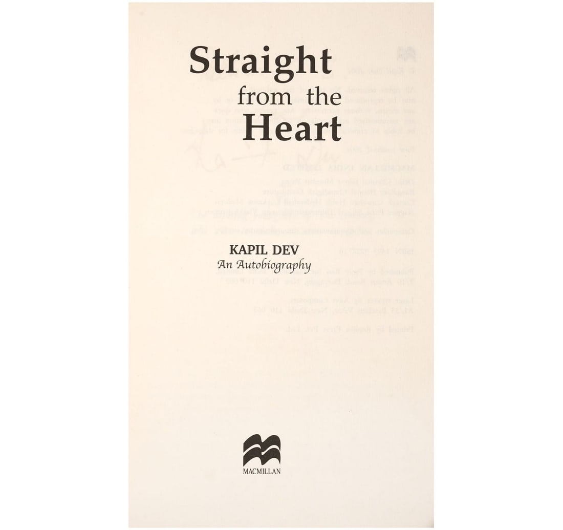 A SET OF TWO BOOKS TITLED (I) RICHARD HADLEE (II) STRAIGHT FROM THE HEART OF KAPIL DEV SIGNED - 7