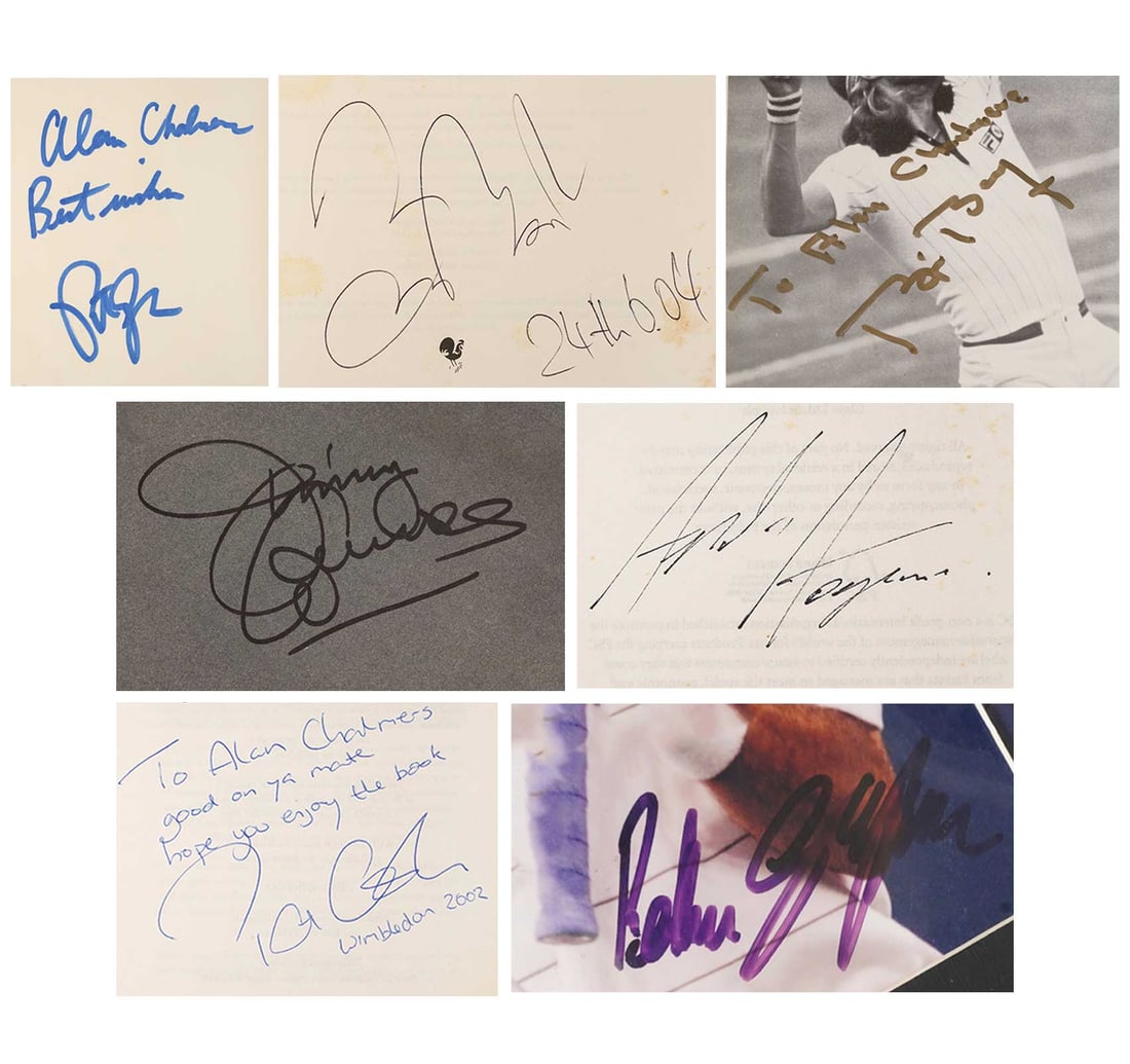SIX SIGNED BOOKS OF WORLD FAMOUS TENIS PLAYERS AND A SIGNED PHOTOGRAPH OF PETE SAMPRAS - 2
